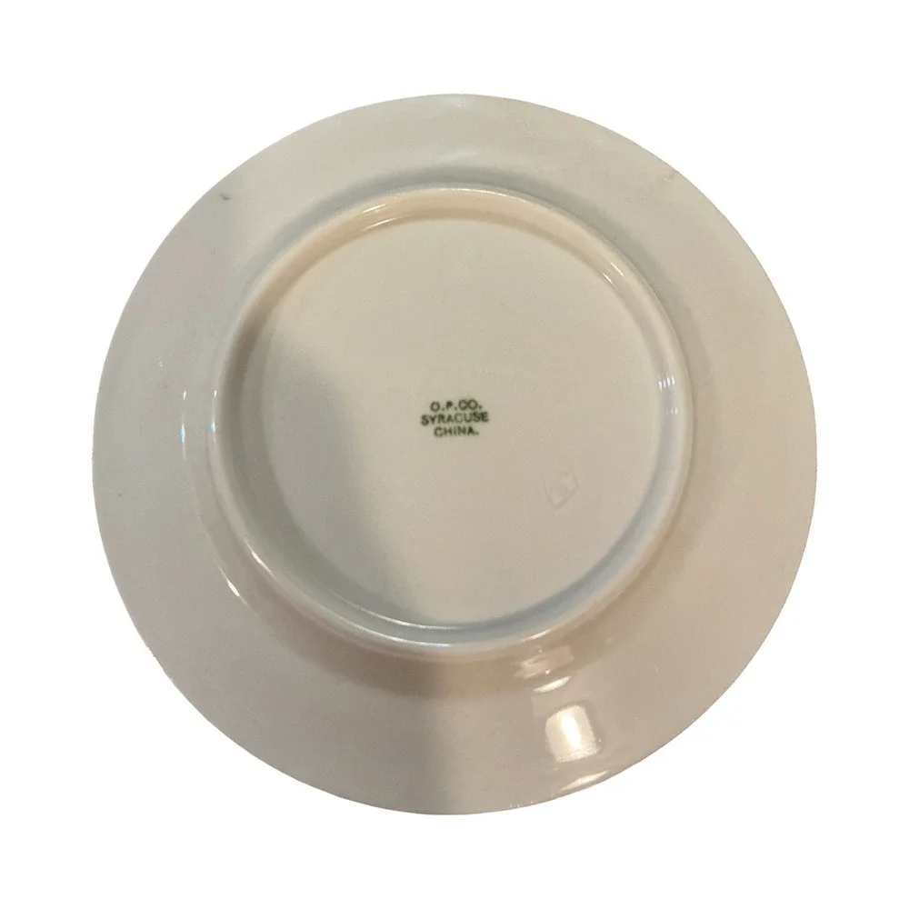 Vintage Syracuse China Green Rose Arts and Crafts Mission Style 6.25